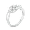 Thumbnail Image 2 of Previously Owned - 1/10 CT. T.W. Diamond Layered Crossover Ring in Sterling Silver