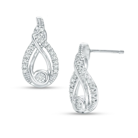 Previously Owned - Interwoven™ 1/8 CT. T.w. Diamond Drop Earrings in Sterling Silver
