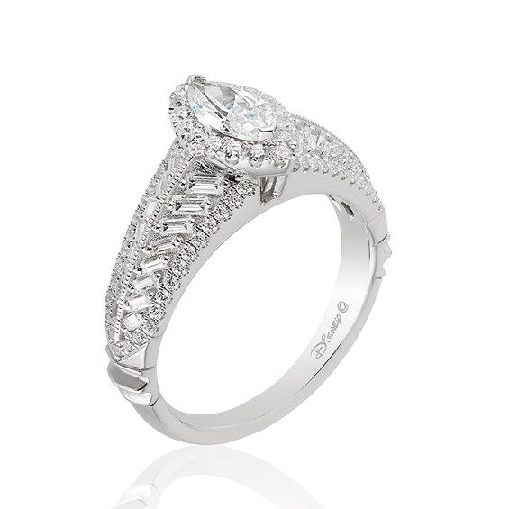 Previously Owned - Enchanted Disney Pocahontas 1-1/2 CT. T.w. Marquise Diamond Frame Engagement Ring in 14K White Gold