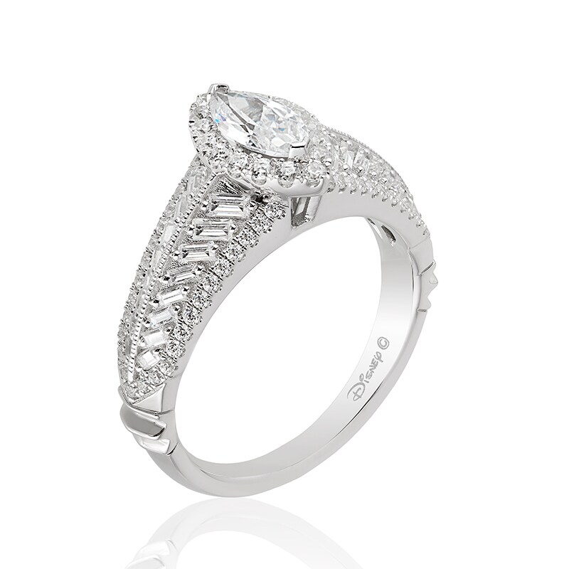 Main Image 2 of Previously Owned - Enchanted Disney Pocahontas 1-1/2 CT. T.W. Marquise Diamond Frame Engagement Ring in 14K White Gold