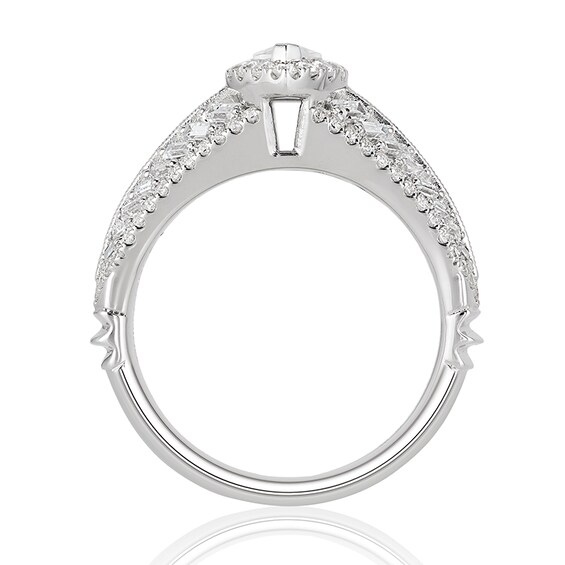Previously Owned - Enchanted Disney Pocahontas 1-1/2 CT. T.w. Marquise Diamond Frame Engagement Ring in 14K White Gold