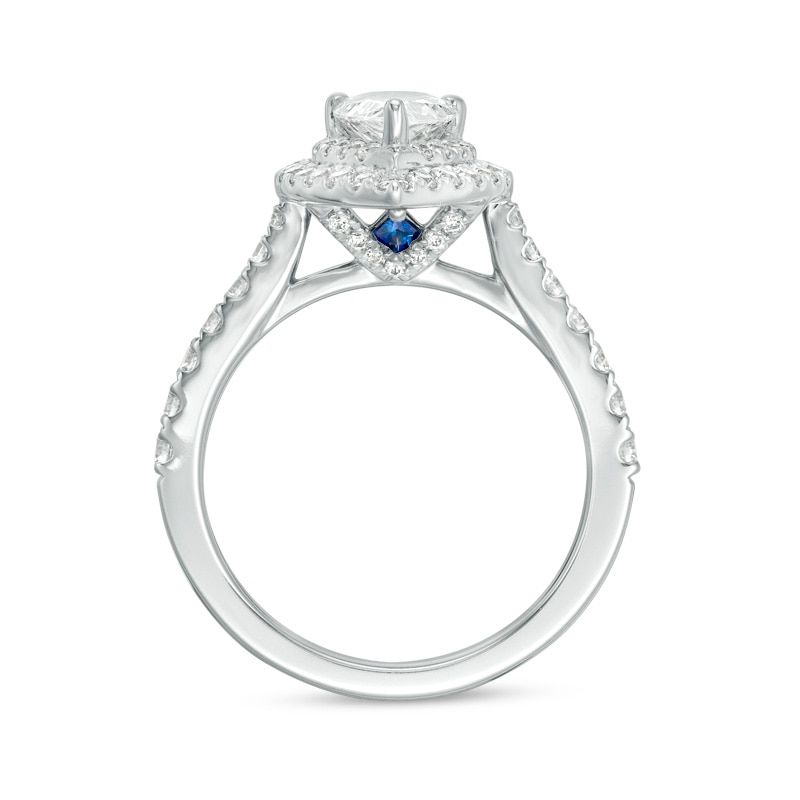 Main Image 3 of Previously Owned - Vera Wang Love Collection 1-3/4 CT. T.W. Pear-Shaped Diamond Frame Engagement Ring in Platinum