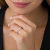 Thumbnail Image 3 of Previously Owned - 1/2 CT. T.W. Princess-Cut and Round Diamond Double Chevron Anniversary Band in 14K Two-Tone Gold