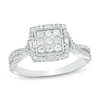 Thumbnail Image 1 of Previously Owned - 1/2 CT. T.W. Composite Diamond Square Frame Twist Ring in 10K White Gold