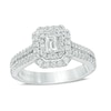 Thumbnail Image 1 of Previously Owned - Vera Wang Love Collection 1 CT. T.W. Emerald-Cut Diamond Frame Engagement Ring in 14K White Gold