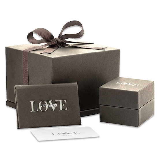 Previously Owned - Vera Wang Love Collection 1 CT. T.w. Emerald-Cut Diamond Frame Engagement Ring in 14K White Gold