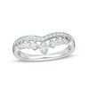 Thumbnail Image 1 of Previously Owned - 1/3 CT. T.W. Diamond Crown Contour Wedding Band in 14K White Gold