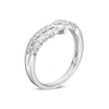 Thumbnail Image 2 of Previously Owned - 1/3 CT. T.W. Diamond Crown Contour Wedding Band in 14K White Gold