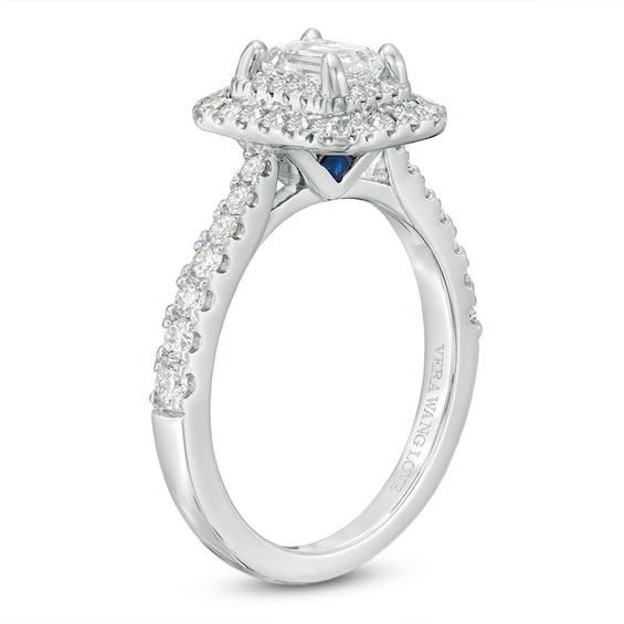 Previously Owned - Vera Wang Love Collection 1-1/3 CT. T.w. Emerald-Cut Diamond Engagement Ring in 14K White Gold