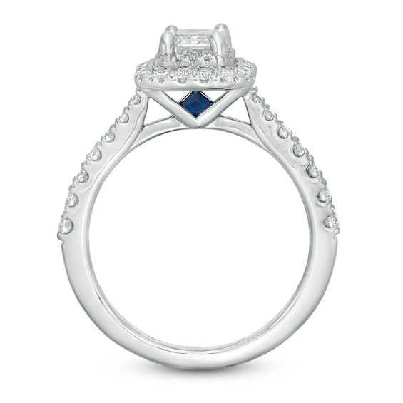 Previously Owned - Vera Wang Love Collection 1-1/3 CT. T.w. Emerald-Cut Diamond Engagement Ring in 14K White Gold