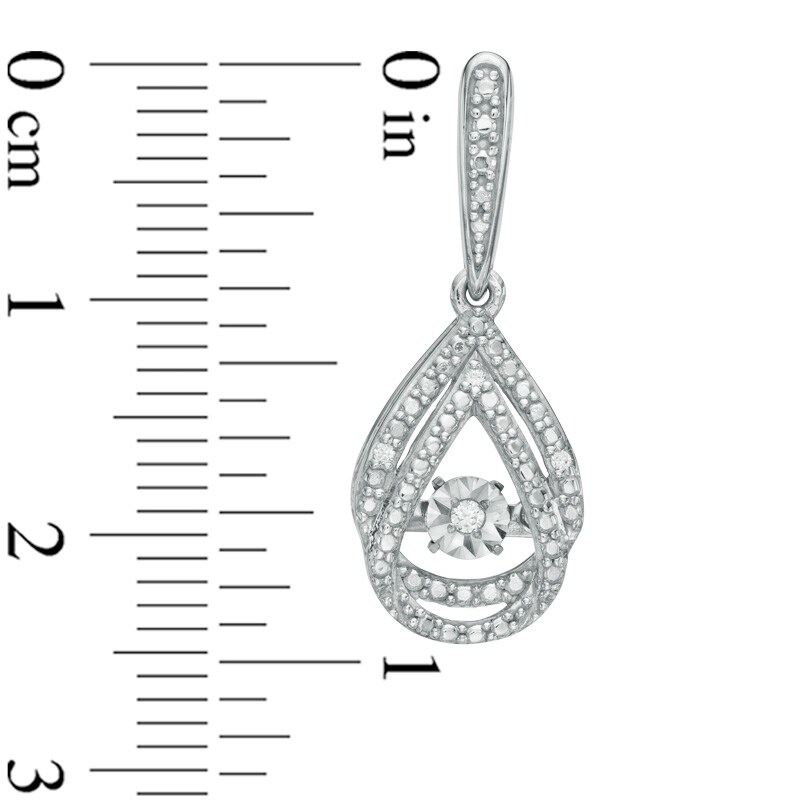 Main Image 2 of Previously Owned - 1/10 CT. T.W. Diamond Accent Teardrop Pendant and Earrings Set in Sterling Silver
