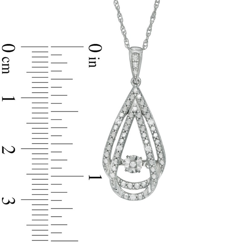Main Image 3 of Previously Owned - 1/10 CT. T.W. Diamond Accent Teardrop Pendant and Earrings Set in Sterling Silver