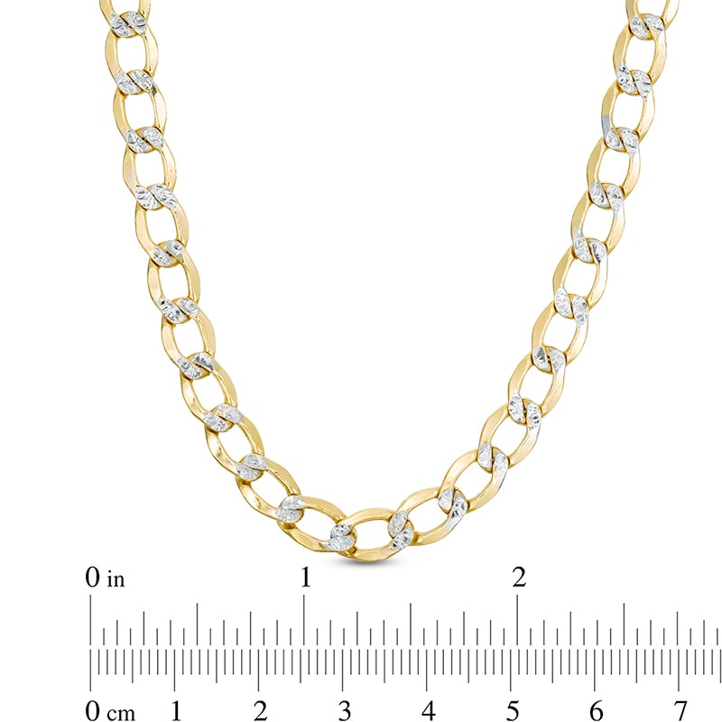 Main Image 2 of Previously Owned - Made in Italy Men's 150 Gauge Diamond-Cut Curb Chain Necklace in 10K Two-Tone Gold - 22"