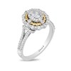 Thumbnail Image 2 of Previously Owned - Enchanted Disney Snow White 1 CT. T.W. Oval Diamond Twist Engagement Ring in 14K Two-Tone Gold