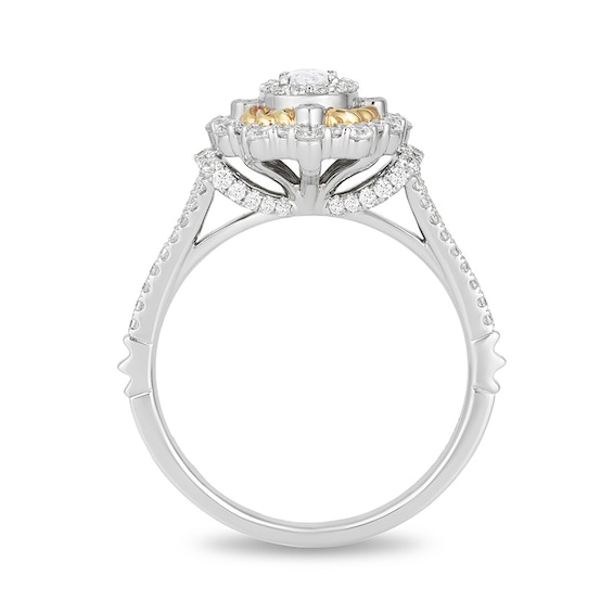 Previously Owned - Enchanted Disney Snow White 1 CT. T.w. Oval Diamond Twist Engagement Ring in 14K Two-Tone Gold