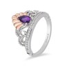 Thumbnail Image 2 of Previously Owned - Enchanted Disney Ariel Amethyst and 1/10 CT. T.W. Diamond Ring in Sterling Silver and 10K Rose Gold