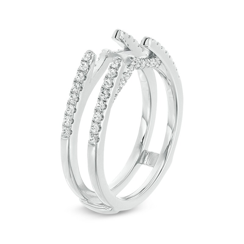 Main Image 2 of Previously Owned - 1/3 CT. T.W. Diamond Cathedral Solitaire Enhancer in 14K White Gold