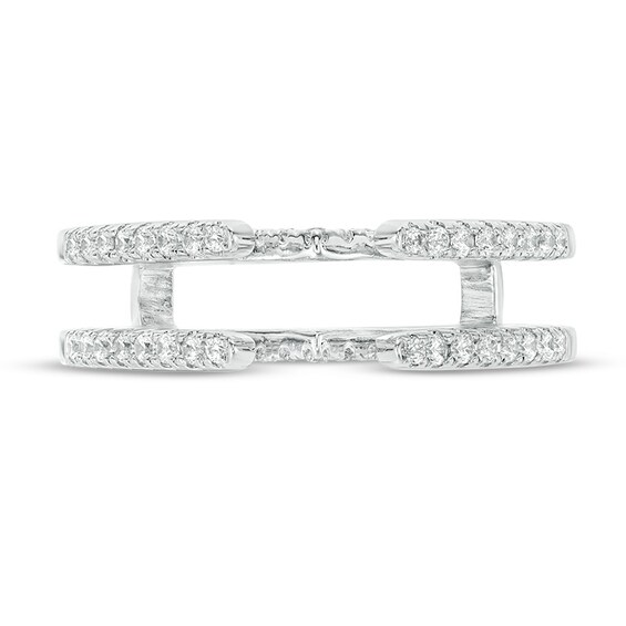 Previously Owned - 1/3 CT. T.w. Diamond Cathedral Solitaire Enhancer in 14K White Gold