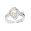 Thumbnail Image 1 of Previously Owned - 1 CT. T.W. Pear-Shaped Diamond Double Frame Crossover Engagement Ring in 14K Two-Tone Gold