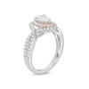 Thumbnail Image 2 of Previously Owned - 1 CT. T.W. Pear-Shaped Diamond Double Frame Crossover Engagement Ring in 14K Two-Tone Gold
