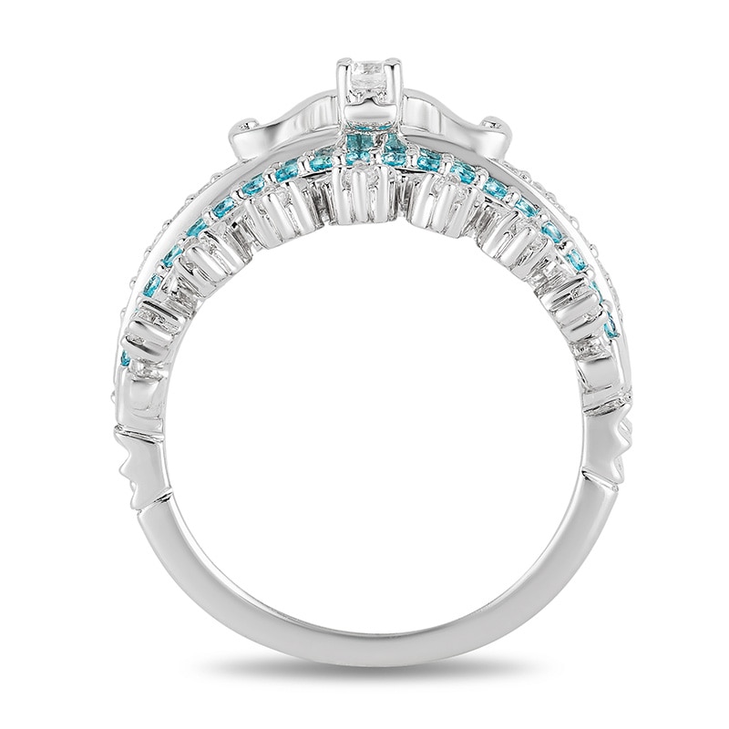 Main Image 4 of Previously Owned - Enchanted Disney Merida 1/4 CT. T.W. Diamond and Topaz Stackable Band Set in 10K White Gold