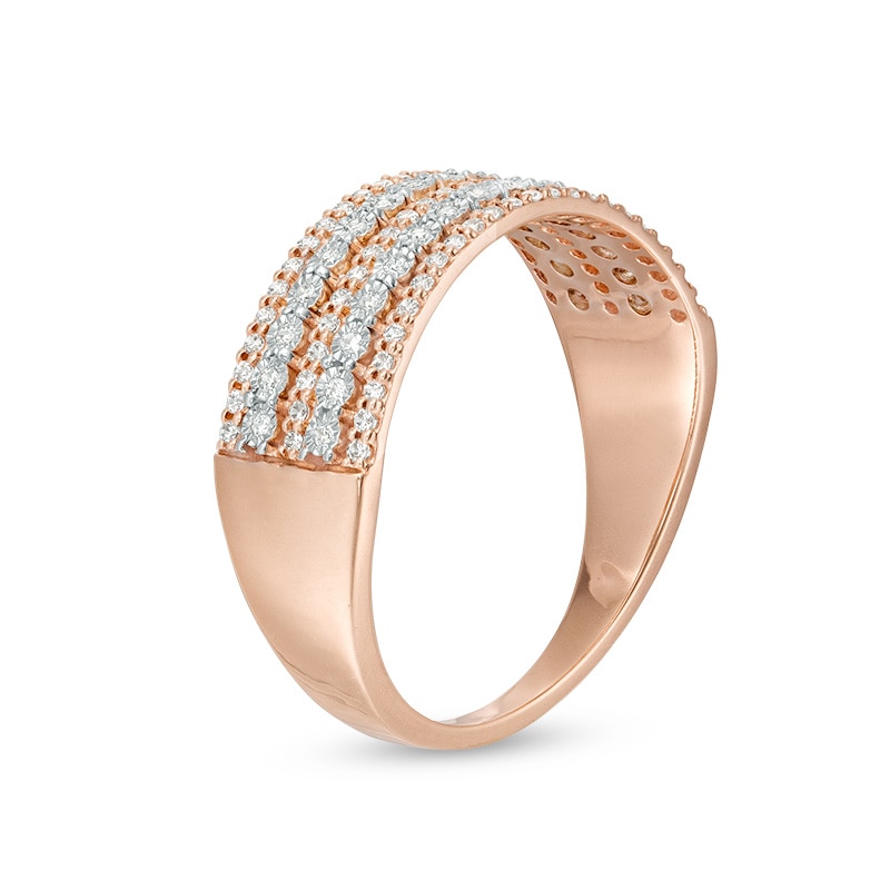 Main Image 2 of Previously Owned - 1/4 CT. T.W. Diamond Multi-Row Anniversary Ring in 10K Two-Tone Gold