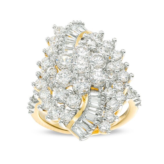 Previously Owned - 3 CT. T.w. Composite Diamond Waterfall Ring in 10K Gold