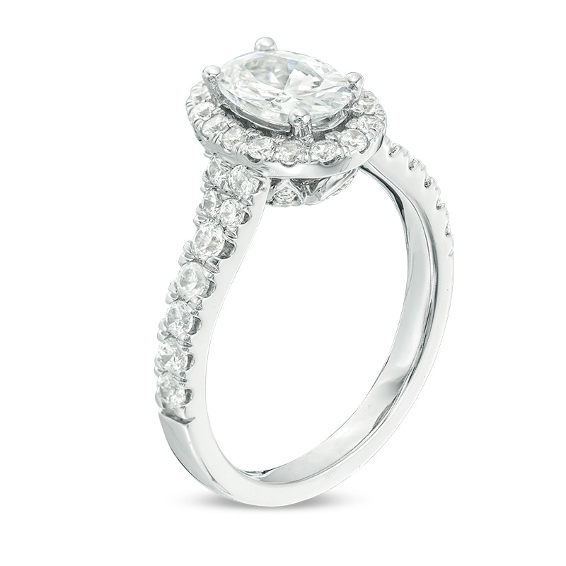 Main Image 2 of Previously Owned - Love's Destiny by Zales 1-3/4 CT. T.W. Oval Diamond Frame Engagement Ring in 14K White Gold