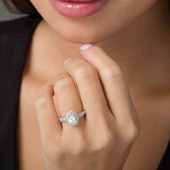 Previously Owned - Love's Destiny by Zales 1-3/4 CT. T.w. Oval Diamond Frame Engagement Ring in 14K White Gold