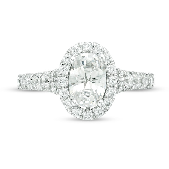 Previously Owned - Love's Destiny by Zales 1-3/4 CT. T.w. Oval Diamond Frame Engagement Ring in 14K White Gold
