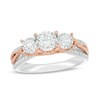 Thumbnail Image 1 of Previously Owned - 3/4 CT. T.W. Diamond Past Present Future® Vintage-Style Engagement Ring in 14K Two-Tone Gold