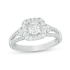 Thumbnail Image 0 of Previously Owned - 1 CT. T.W. Composite Diamond Cushion Frame Vintage-Style Engagement Ring in 10K White Gold
