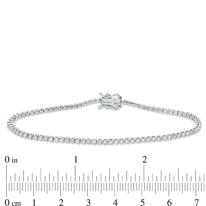 Main Image 4 of Previously Owned - 1 CT. T.W. Diamond Tennis Bracelet in 10K White Gold