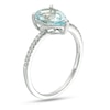 Thumbnail Image 2 of Previously Owned - EFFY™ Collection Pear-Shaped Aquamarine and 1/15 CT. T.W. Diamond Ring in 14K White Gold