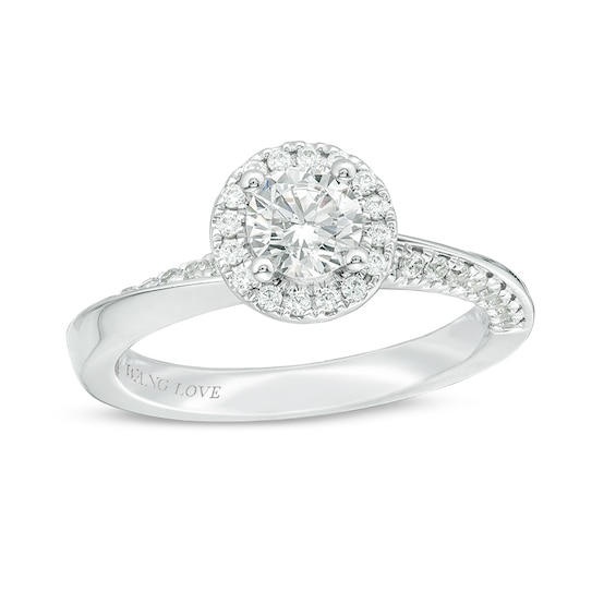 Previously Owned - Vera Wang Love Collection 3/4 CT. T.w. Diamond Frame Twist Engagement Ring in 14K White Gold
