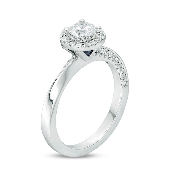 Previously Owned - Vera Wang Love Collection 3/4 CT. T.w. Diamond Frame Twist Engagement Ring in 14K White Gold