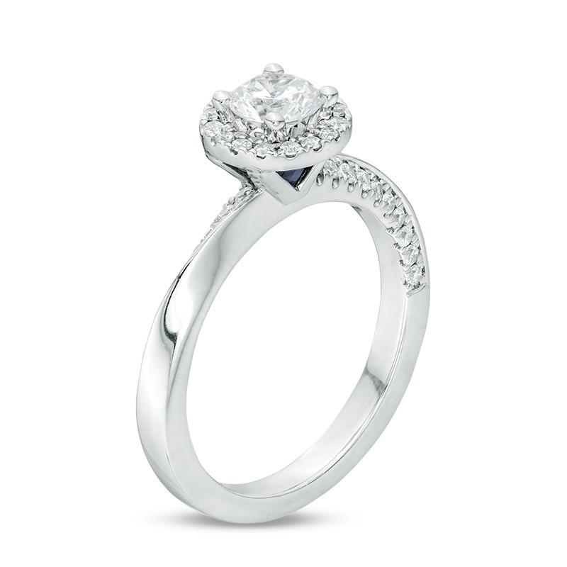 Main Image 2 of Previously Owned - Vera Wang Love Collection 3/4 CT. T.W. Diamond Frame Twist Engagement Ring in 14K White Gold