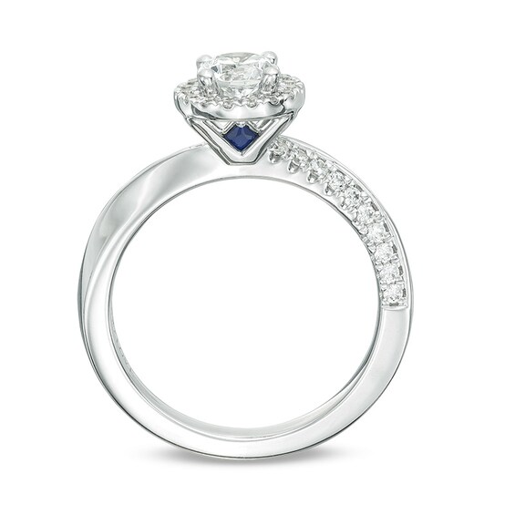 Previously Owned - Vera Wang Love Collection 3/4 CT. T.w. Diamond Frame Twist Engagement Ring in 14K White Gold
