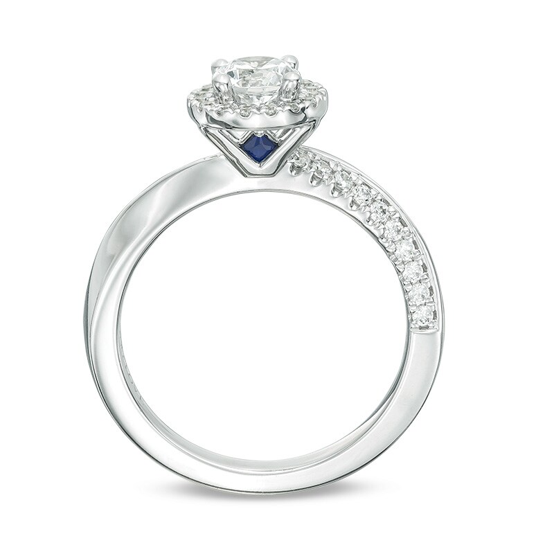 Main Image 3 of Previously Owned - Vera Wang Love Collection 3/4 CT. T.W. Diamond Frame Twist Engagement Ring in 14K White Gold