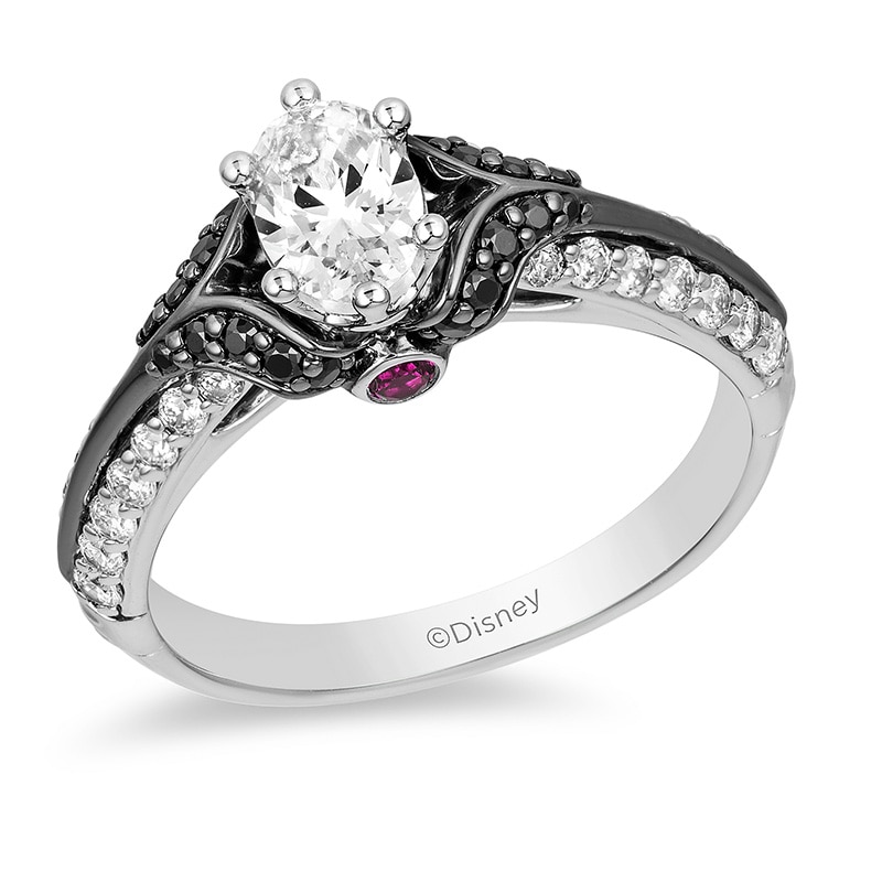 Main Image 1 of Previously Owned - Enchanted Disney Villains Evil Queen 1 CT. T.W. Oval Diamond Ring in 14K White Gold with Rhodium