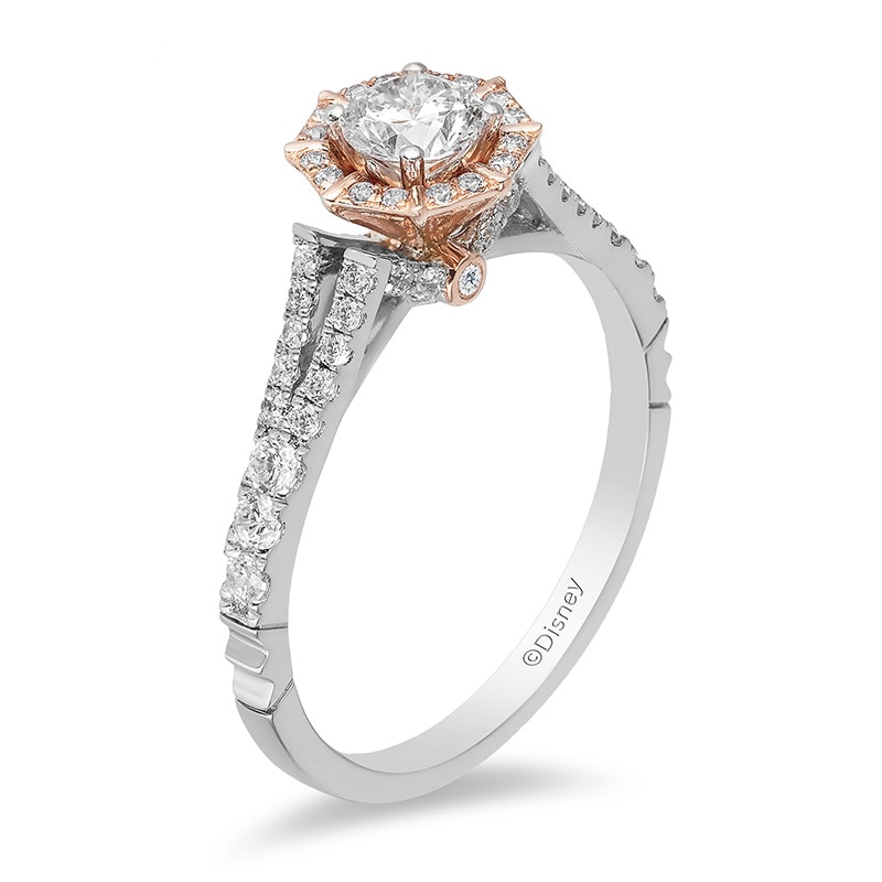 Main Image 2 of Previously Owned - Enchanted Disney Mulan 3/4 CT. T.W. Diamond Frame Engagement Ring in 14K Two-Tone Gold