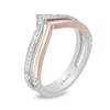 Thumbnail Image 2 of Previously Owned - Enchanted Disney Aurora 1/10 CT. T.W. Diamond Crown Ring in Sterling Silver and 10K Rose Gold