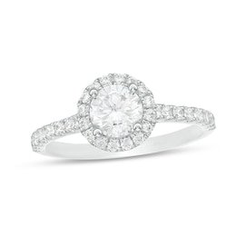 Previously Owned - 1-1/5 CT. T.W. Diamond Frame Engagement Ring in 14K White Gold