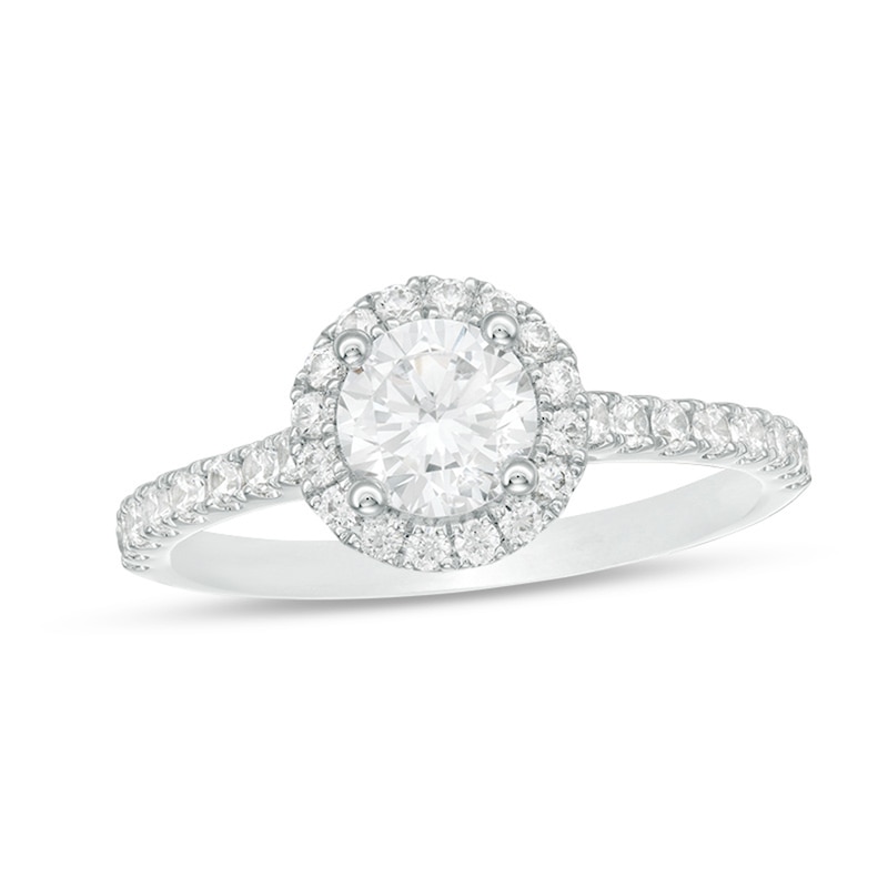 Main Image 1 of Previously Owned - 1-1/5 CT. T.W. Diamond Frame Engagement Ring in 14K White Gold