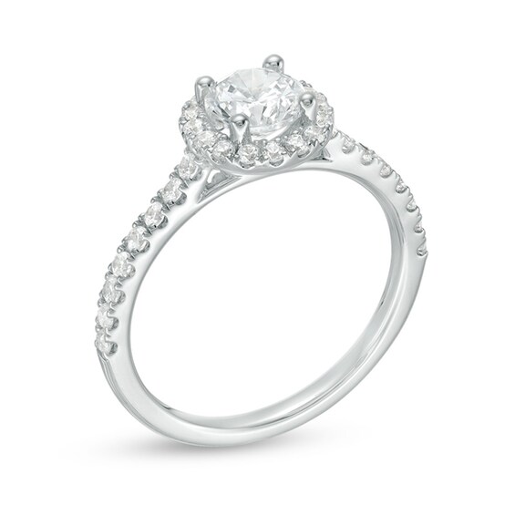 Previously Owned - 1-1/5 CT. T.w. Diamond Frame Engagement Ring in 14K White Gold