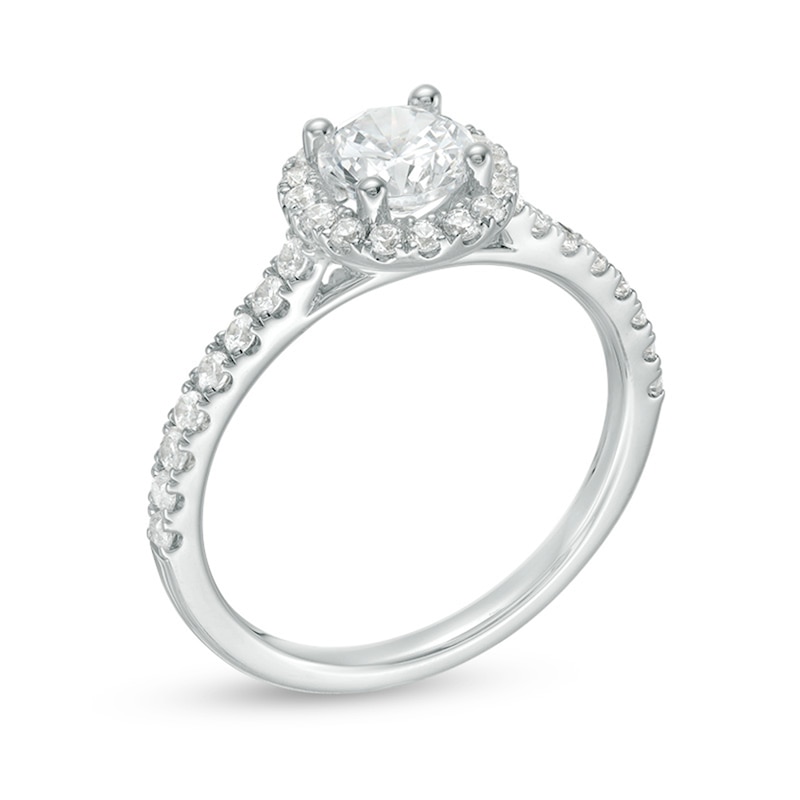 Main Image 3 of Previously Owned - 1-1/5 CT. T.W. Diamond Frame Engagement Ring in 14K White Gold