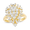 Thumbnail Image 1 of Previously Owned - 1 CT. T.W. Composite Diamond Pear-Shaped Sunburst Frame Ring in 10K Gold