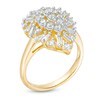 Thumbnail Image 2 of Previously Owned - 1 CT. T.W. Composite Diamond Pear-Shaped Sunburst Frame Ring in 10K Gold
