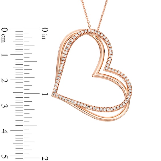 Previously Owned - The Kindred Heart from Vera Wang Love Collection 1/2 CT. T.w. Diamond Pendant in 10K Rose Gold - 19"