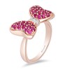 Thumbnail Image 2 of Previously Owned - Mickey Mouse & Minnie Mouse Garnet and Diamond Accent Bow Ring in 10K Rose Gold